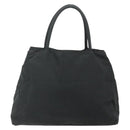 PRADA Hand Bag Nylon Black Silver Auth bs34642-2
