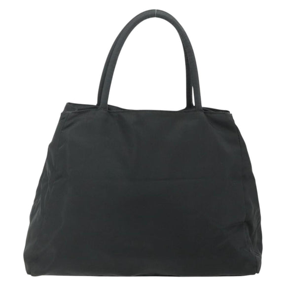 PRADA Hand Bag Nylon Black Silver Auth bs34642