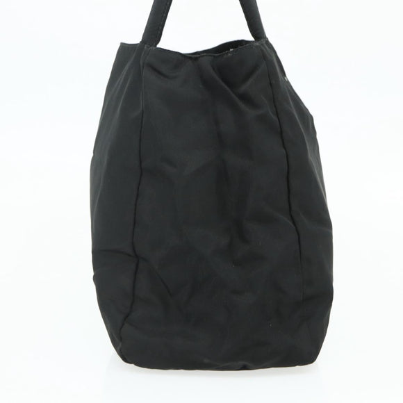 PRADA Hand Bag Nylon Black Silver Auth bs34642