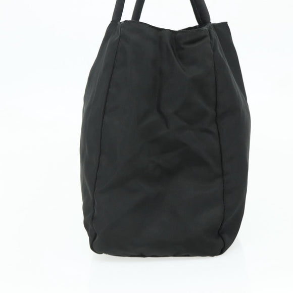 PRADA Hand Bag Nylon Black Silver Auth bs34642