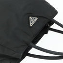 PRADA Hand Bag Nylon Black Silver Auth bs34642-6