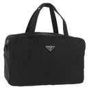 PRADA Hand Bag Nylon Black Silver Auth bs34643A-1