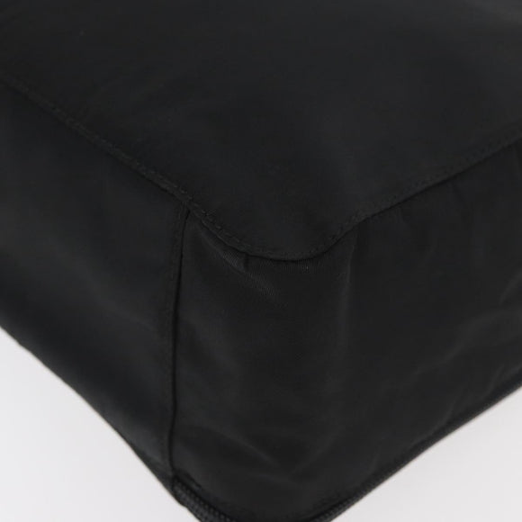 PRADA Hand Bag Nylon Black Silver Auth bs34643A