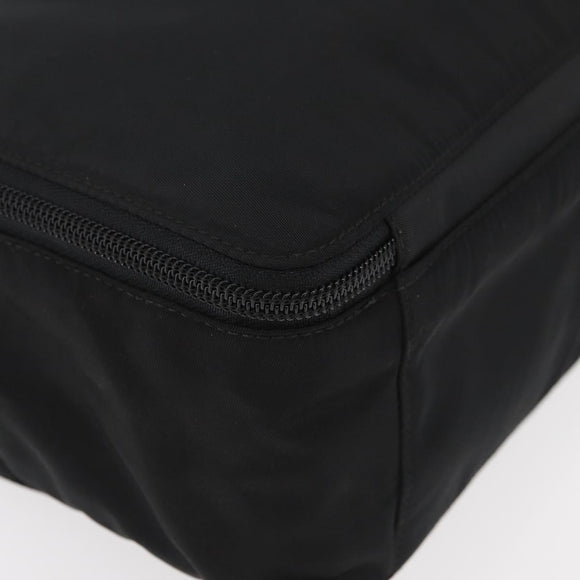 PRADA Hand Bag Nylon Black Silver Auth bs34643A