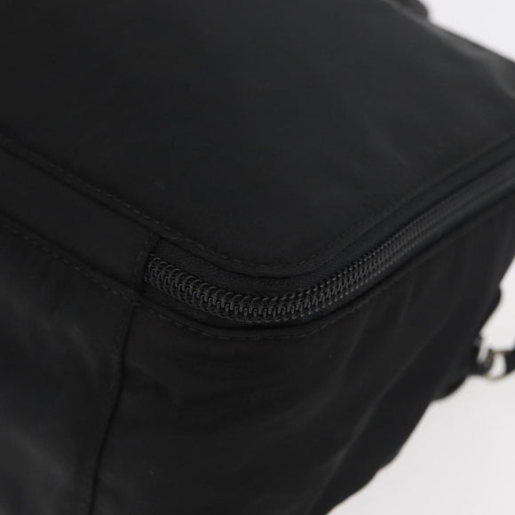 PRADA Hand Bag Nylon Black Silver Auth bs34643A