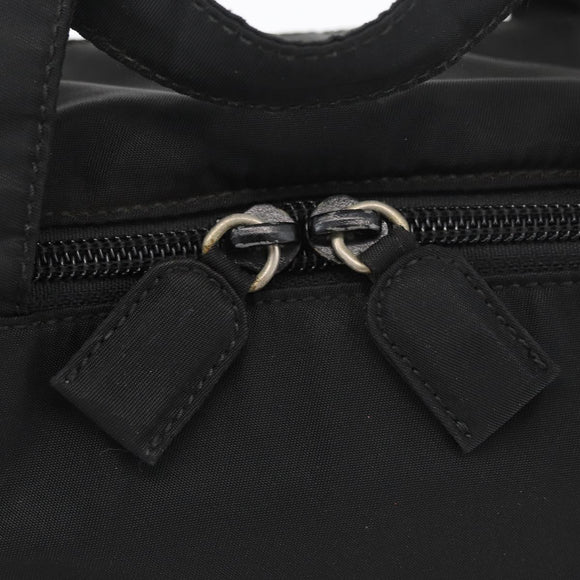 PRADA Hand Bag Nylon Black Silver Auth bs34643A