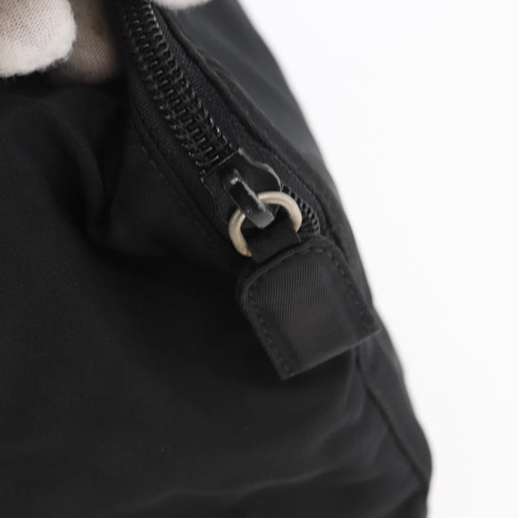 PRADA Hand Bag Nylon Black Silver Auth bs34643A