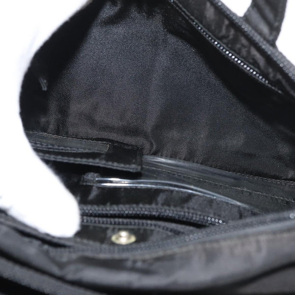 PRADA Hand Bag Nylon Black Silver Auth bs34643A