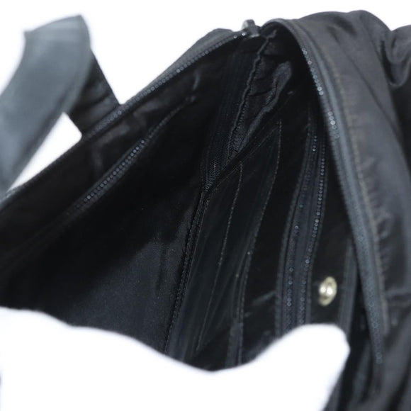 PRADA Hand Bag Nylon Black Silver Auth bs34643A