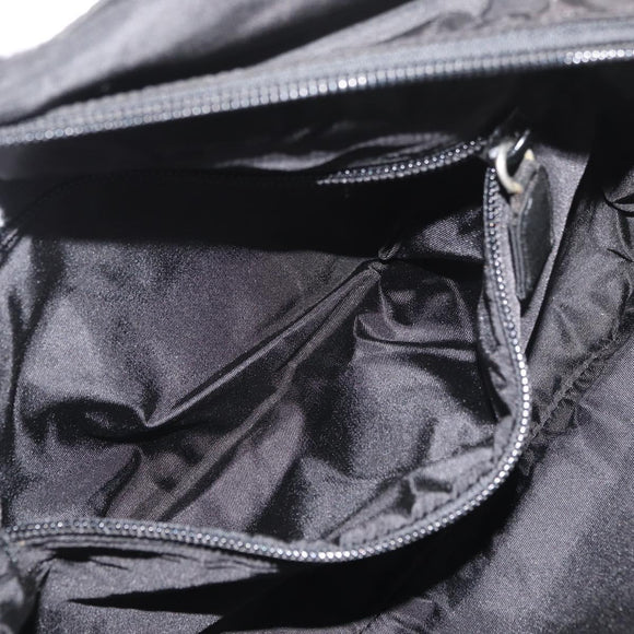 PRADA Hand Bag Nylon Black Silver Auth bs34643A