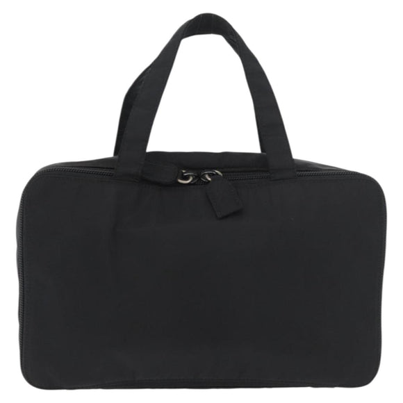 PRADA Hand Bag Nylon Black Silver Auth bs34643A