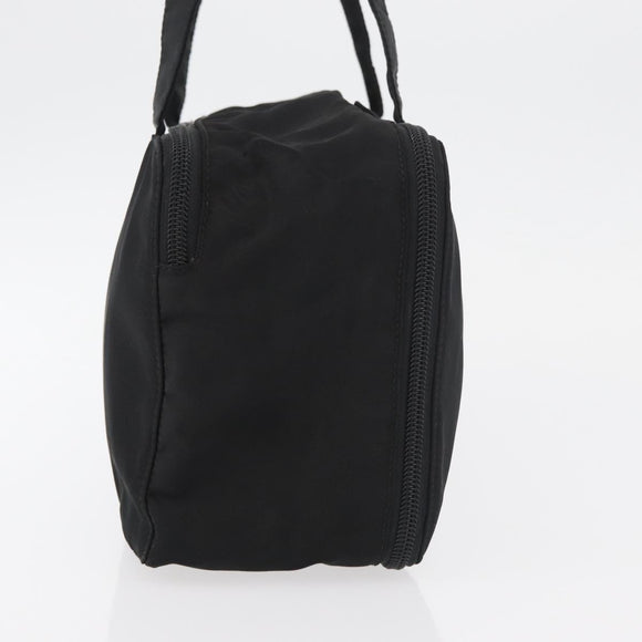 PRADA Hand Bag Nylon Black Silver Auth bs34643A