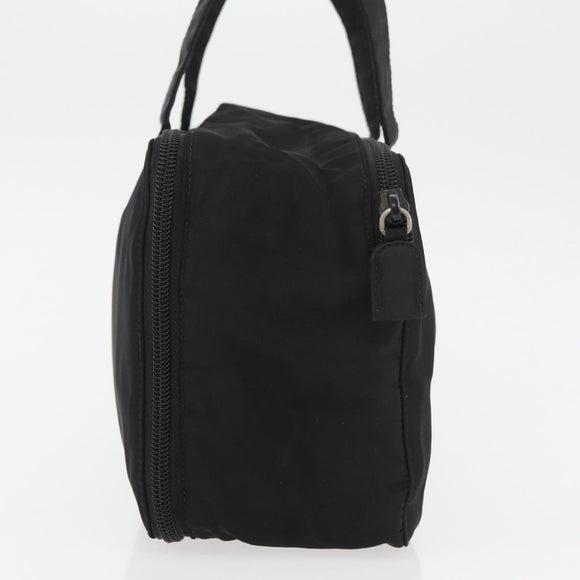 PRADA Hand Bag Nylon Black Silver Auth bs34643A