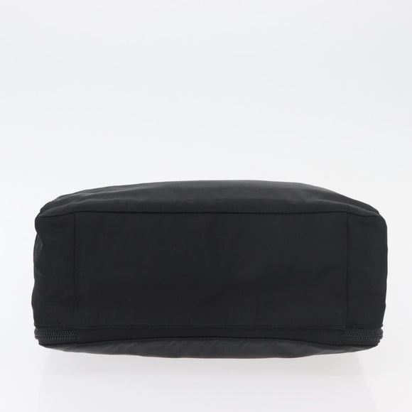 PRADA Hand Bag Nylon Black Silver Auth bs34643A