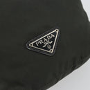 PRADA Drawstring Pouch Nylon Khaki Silver Auth bs34644-13