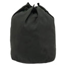PRADA Drawstring Pouch Nylon Khaki Silver Auth bs34644-3