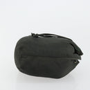 PRADA Drawstring Pouch Nylon Khaki Silver Auth bs34644-4