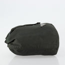 PRADA Drawstring Pouch Nylon Khaki Silver Auth bs34644-5
