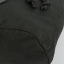 PRADA Drawstring Pouch Nylon Khaki Silver Auth bs34644-8