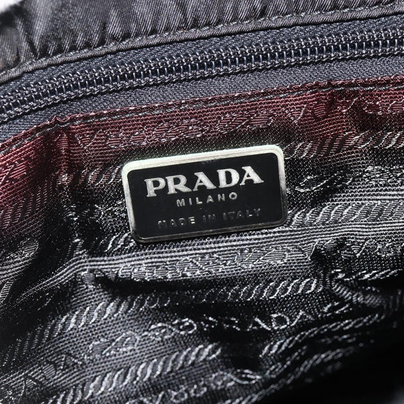 PRADA Chain Tote Bag Nylon Green Silver Auth bs34645