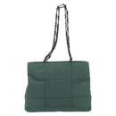 PRADA Chain Tote Bag Nylon Green Silver Auth bs34645-13