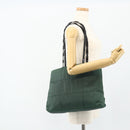 PRADA Chain Tote Bag Nylon Green Silver Auth bs34645-25
