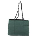 PRADA Chain Tote Bag Nylon Green Silver Auth bs34645-2
