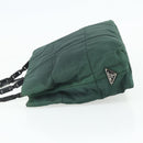 PRADA Chain Tote Bag Nylon Green Silver Auth bs34645-3