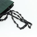 PRADA Chain Tote Bag Nylon Green Silver Auth bs34645-7