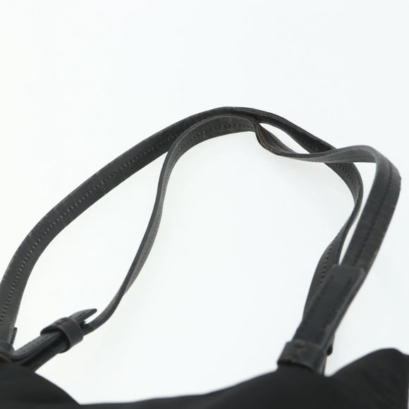 PRADA Tote Bag Nylon Black Silver Auth bs34646