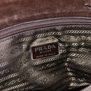 PRADA Tote Bag Nylon Khaki Silver Auth bs34647-10