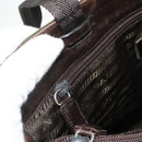 PRADA Tote Bag Nylon Khaki Silver Auth bs34647-21
