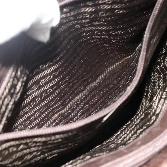 PRADA Tragetasche Nylon Khaki Silber Auth bs34647