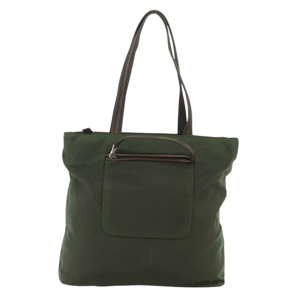 PRADA Tragetasche Nylon Khaki Silber Auth bs34647