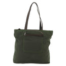 PRADA Tote Bag Nylon Khaki Silver Auth bs34647-2
