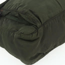 PRADA Shoulder Bag Nylon Khaki Silver Auth bs34648-11