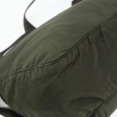 PRADA Shoulder Bag Nylon Khaki Silver Auth bs34648-13