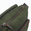 PRADA Shoulder Bag Nylon Khaki Silver Auth bs34648-21