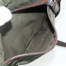 PRADA Shoulder Bag Nylon Khaki Silver Auth bs34648-29
