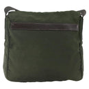 PRADA Shoulder Bag Nylon Khaki Silver Auth bs34648-3