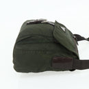 PRADA Shoulder Bag Nylon Khaki Silver Auth bs34648-5