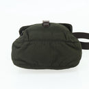 PRADA Shoulder Bag Nylon Khaki Silver Auth bs34648-9