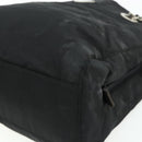 PRADA Chain Tote Bag Nylon Black Silver Auth bs34649-9