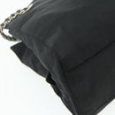 PRADA Chain Tote Bag Nylon Black Silver Auth bs34649-16