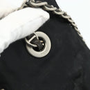 PRADA Chain Tote Bag Nylon Black Silver Auth bs34649-10