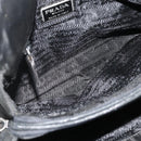 PRADA Chain Tote Bag Nylon Black Silver Auth bs34649-11