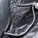 PRADA Chain Tote Bag Nylon Black Silver Auth bs34649-23