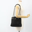 PRADA Chain Tote Bag Nylon Black Silver Auth bs34649-26