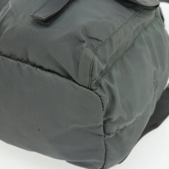 PRADA Backpack Nylon Gray Silver Auth bs34650