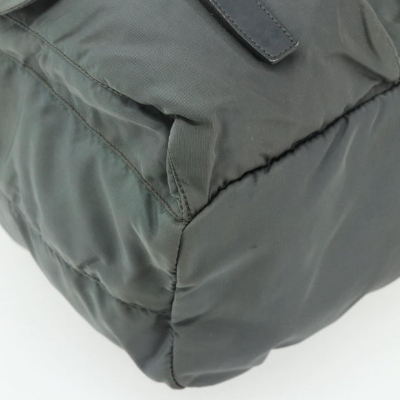 PRADA Backpack Nylon Gray Silver Auth bs34650